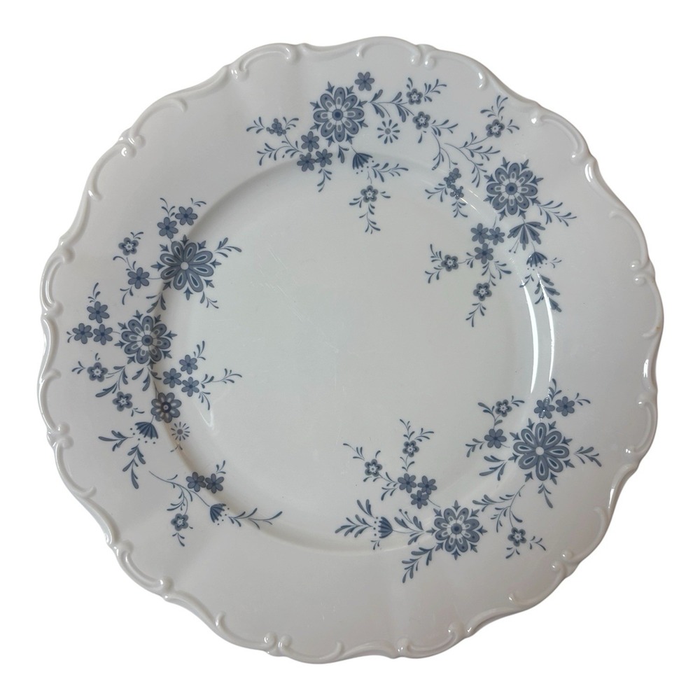 Set of 4 Christina Porcelain Leitmann Weiden Bavaria Bavarian Blue Floral Plates